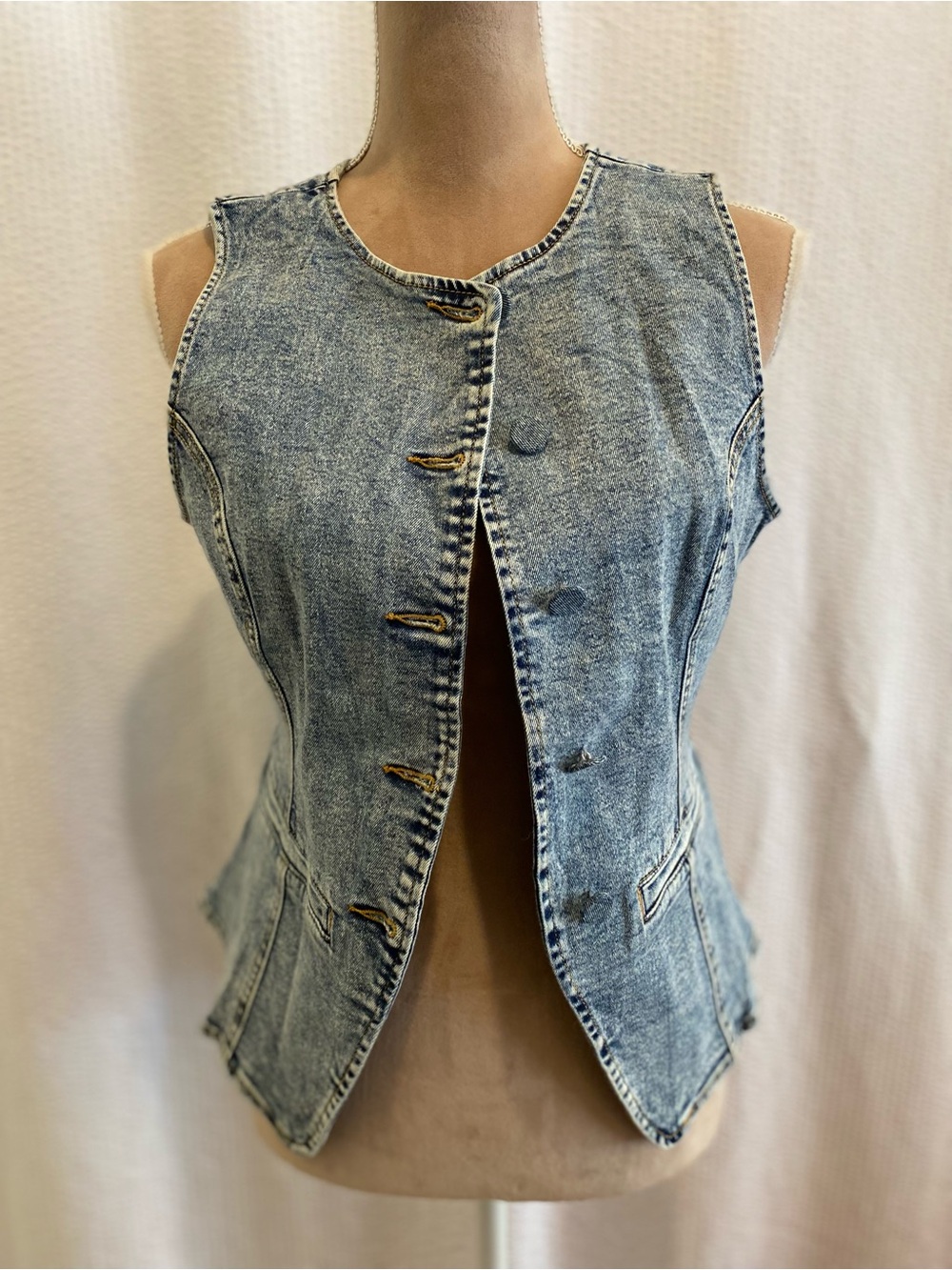 No Name Washed Denim Vest